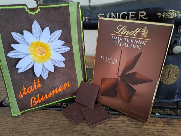 ITH - Stickdatei Schokoladenhülle 3D Margerite Lindt Schokoladentäfelchen 125g